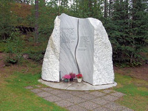 Minnestein for de omkomne ved Åsta-ulykka